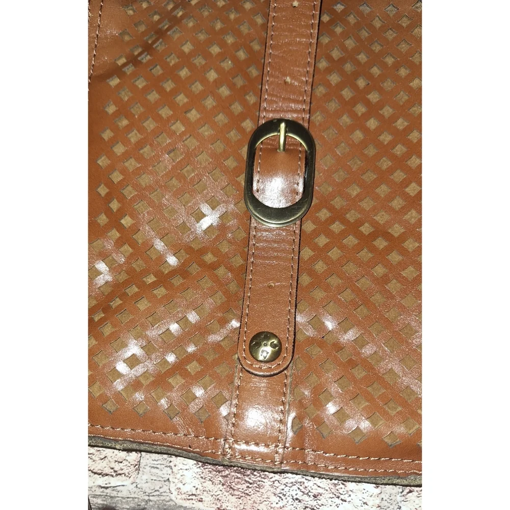 Patricia Nash Venezia Pouch Crossbody - Slim Lattice Cut Out Leather - Picture 6 of 14